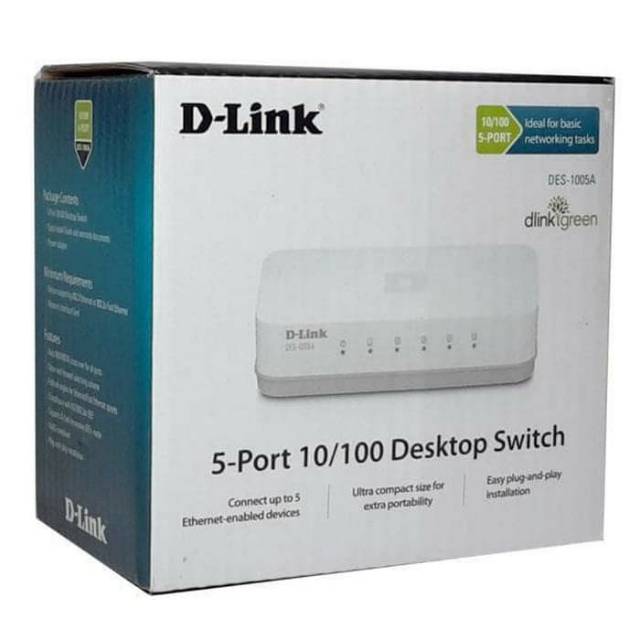 Công Tắc Chuyển Đổi D-Link Dlink Des 1005a 5 Cổng 10 / 100 Mbps