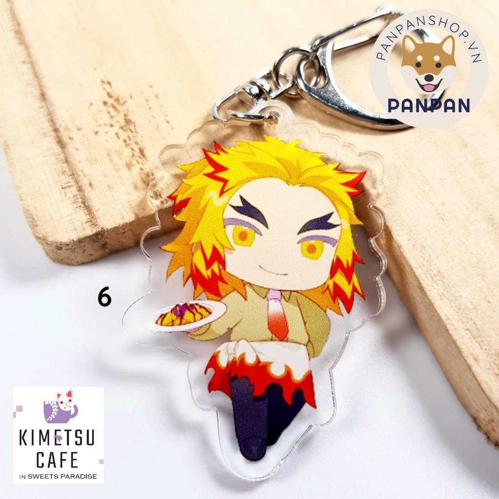 Móc Khoá Anime Mica Acrylic Cafe Kimetsu No Yaiba 9 nhân vật (5m) - Thanh Gươm Diệt Quỷ