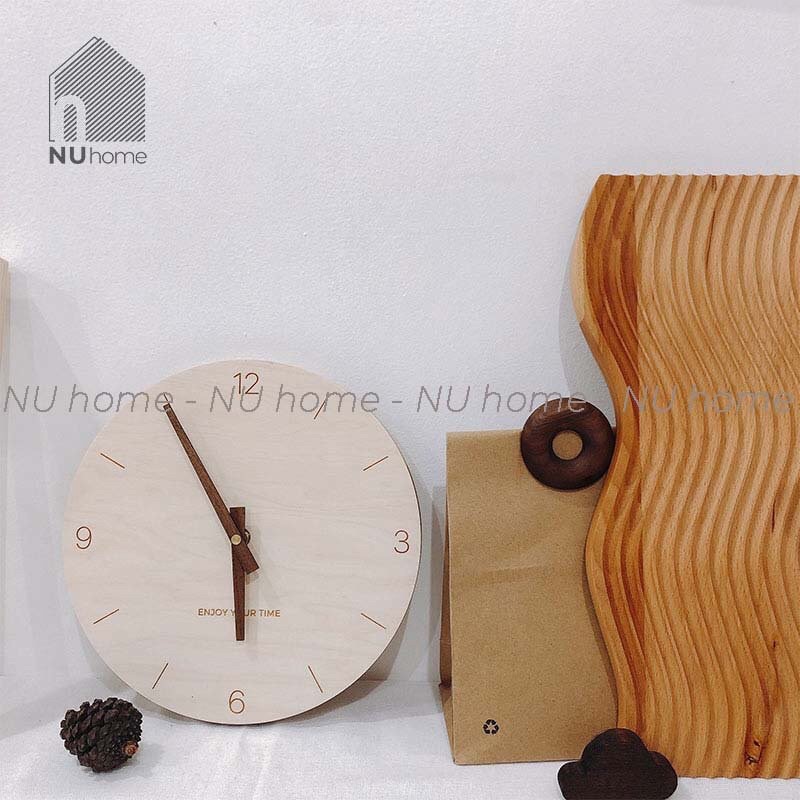 nuhome.vn | Đồng hồ gỗ treo tường phong cách tối giản 🎏 FREESHIP🎏sản phẩm đầy đủ pin, dây móc treo