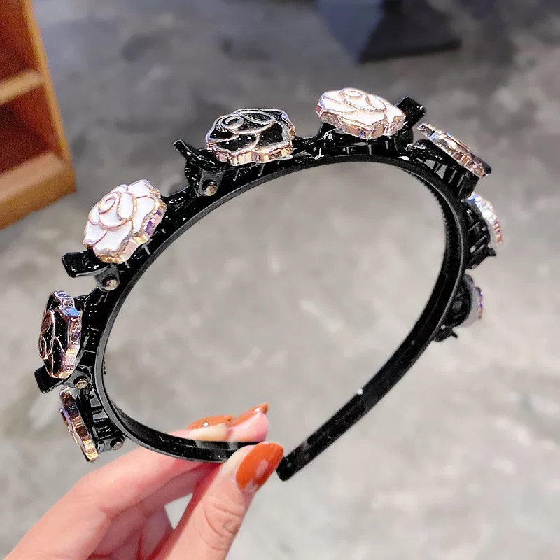 Băng đô nhiều lớp đính đá phong cách Retro đơn giản thời trang