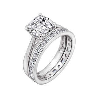 [Gemour] Set nhẫn nữ kỷ niệm bạc Ý Silver 925 mạ platinum đính đá CZ cubic zirconia bộ nhẫn quà tặng cho mẹ và bạn gái