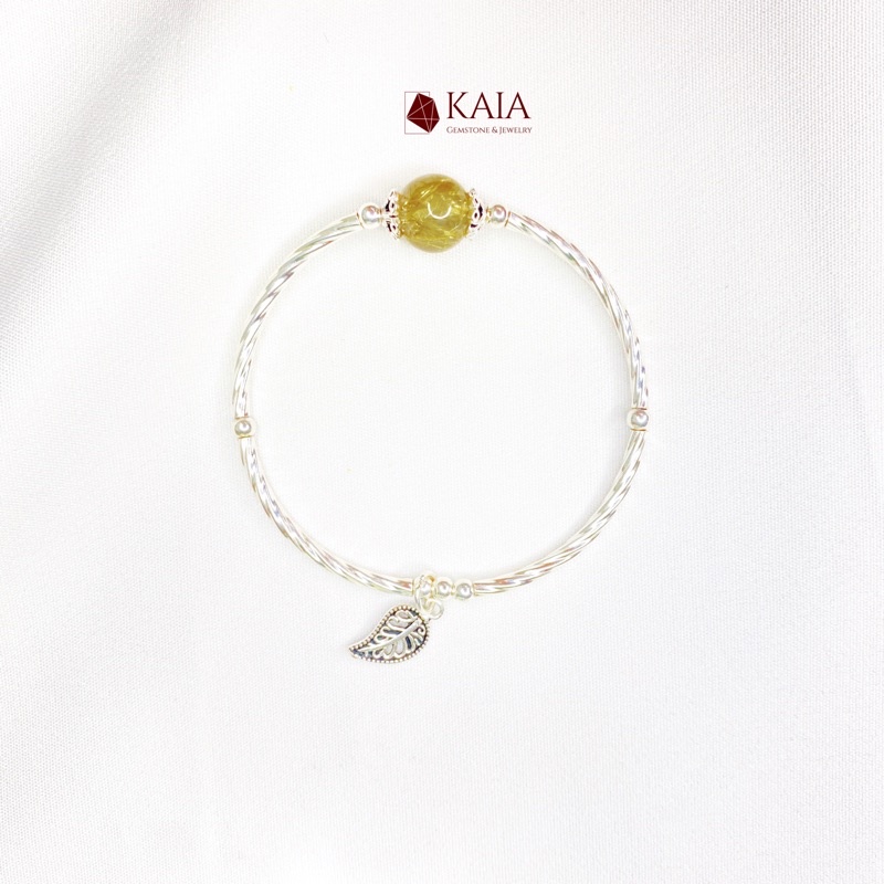 Vòng tay phong thủy Tóc và.ng chiêu tài lộc basic cho người mệnh thổ, mệnh Kim - KAIA