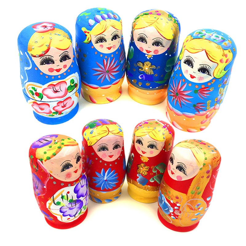 Bộ 5 Búp Bê Nga Matryoshka Bằng Gỗ Dễ Thương