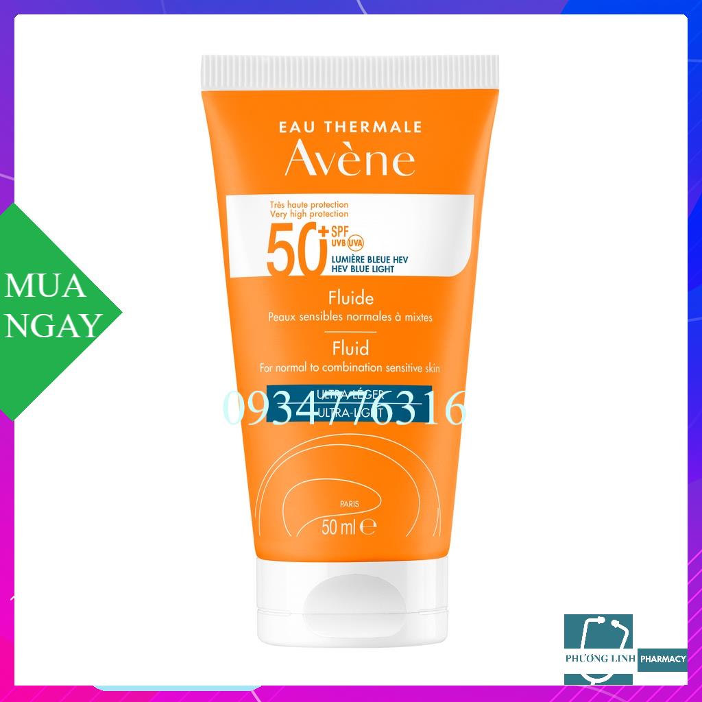 Kem chống nắng quang phổ rộng cho da thường, hỗn hợp nhạy cảm AVÈNE PROTECTION FLUID 50+ BLUE LIGHT 50ml