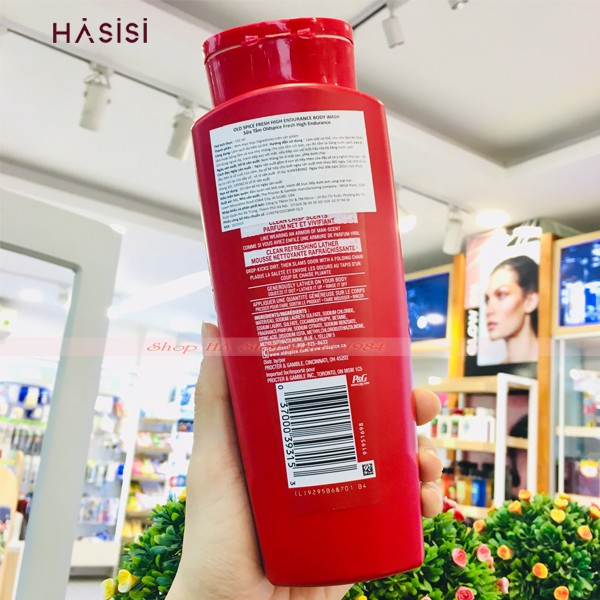 OLD SPICE - Fresh High Endurance Body Wash 532ml (Gel Tắm Đỏ - Viền Xanh Dương)