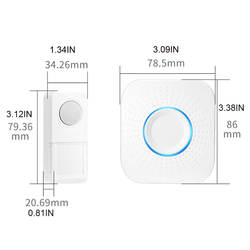 Chuông Cửa Di Động Không Dây Chống Thấm Nước Dễ Lắp Đặt