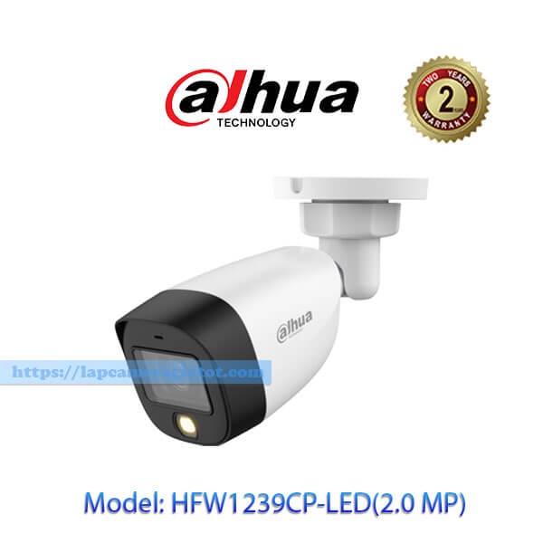Camera HDCVI 2.0 Megapixel DAHUA DH-HAC-HFW1239CP-LED CÓ MÀU BAN ĐÊM- BẢO HÀNH CHÍNH HÃNG