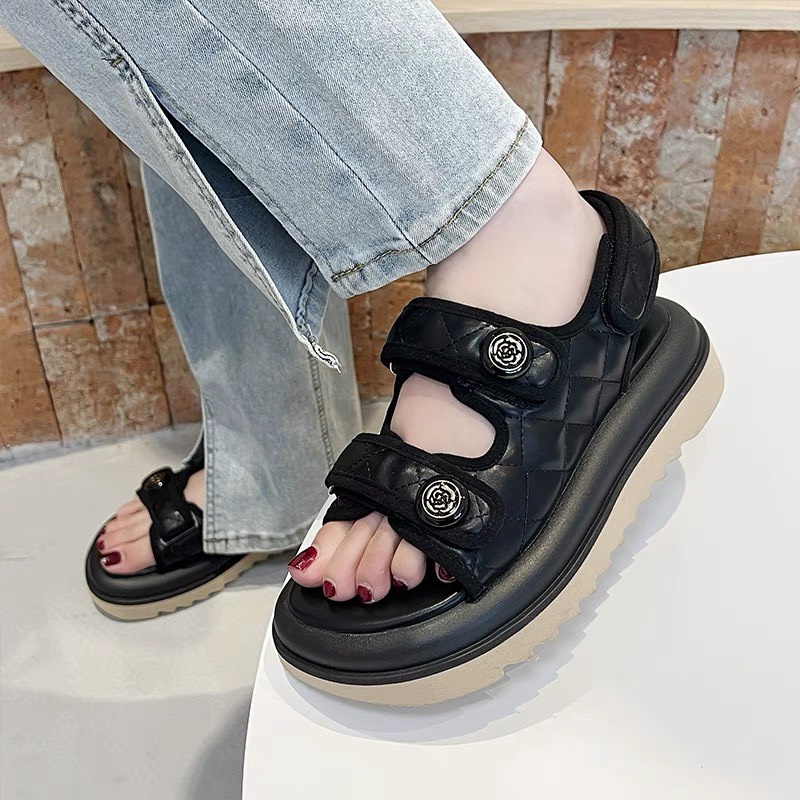 Sandal nữ đế cao Chám Hoa Trà đế siêu êm cao cấp