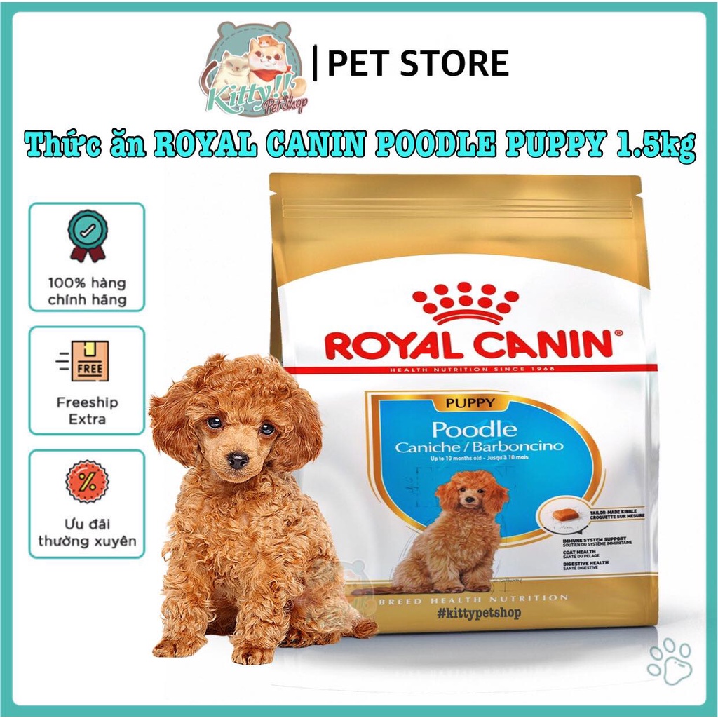 1.5kg - Thức ăn hạt  Royal Canin Poodle Puppy dành cho chó poodle dưới 10 tháng tuổi - thức ăn chó , Kitty Pet