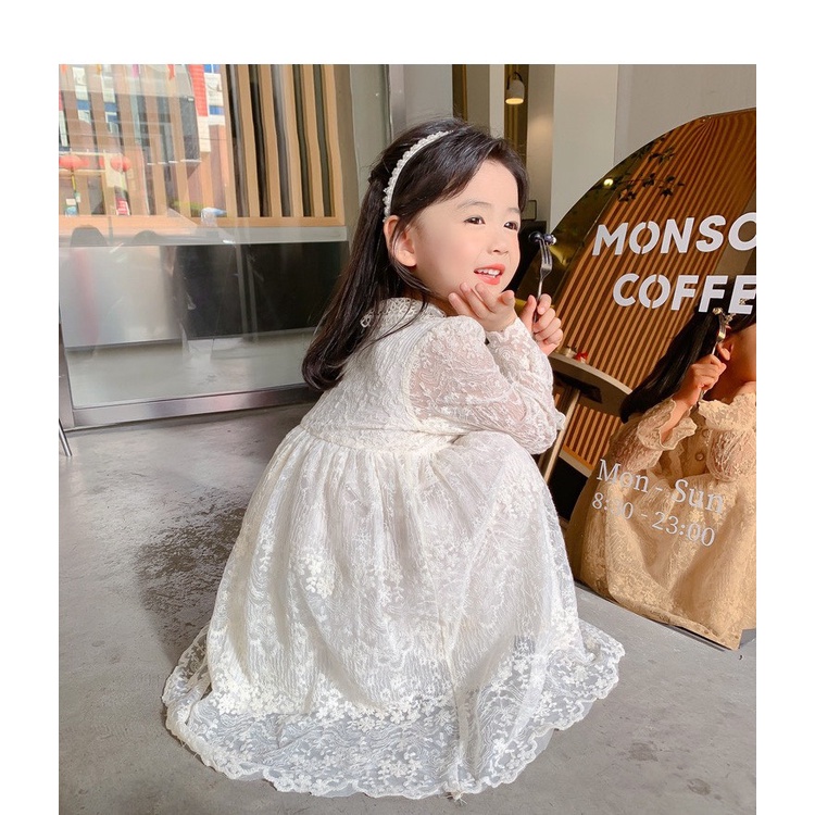 Váy đầm dài tay công chúa cho bé gái