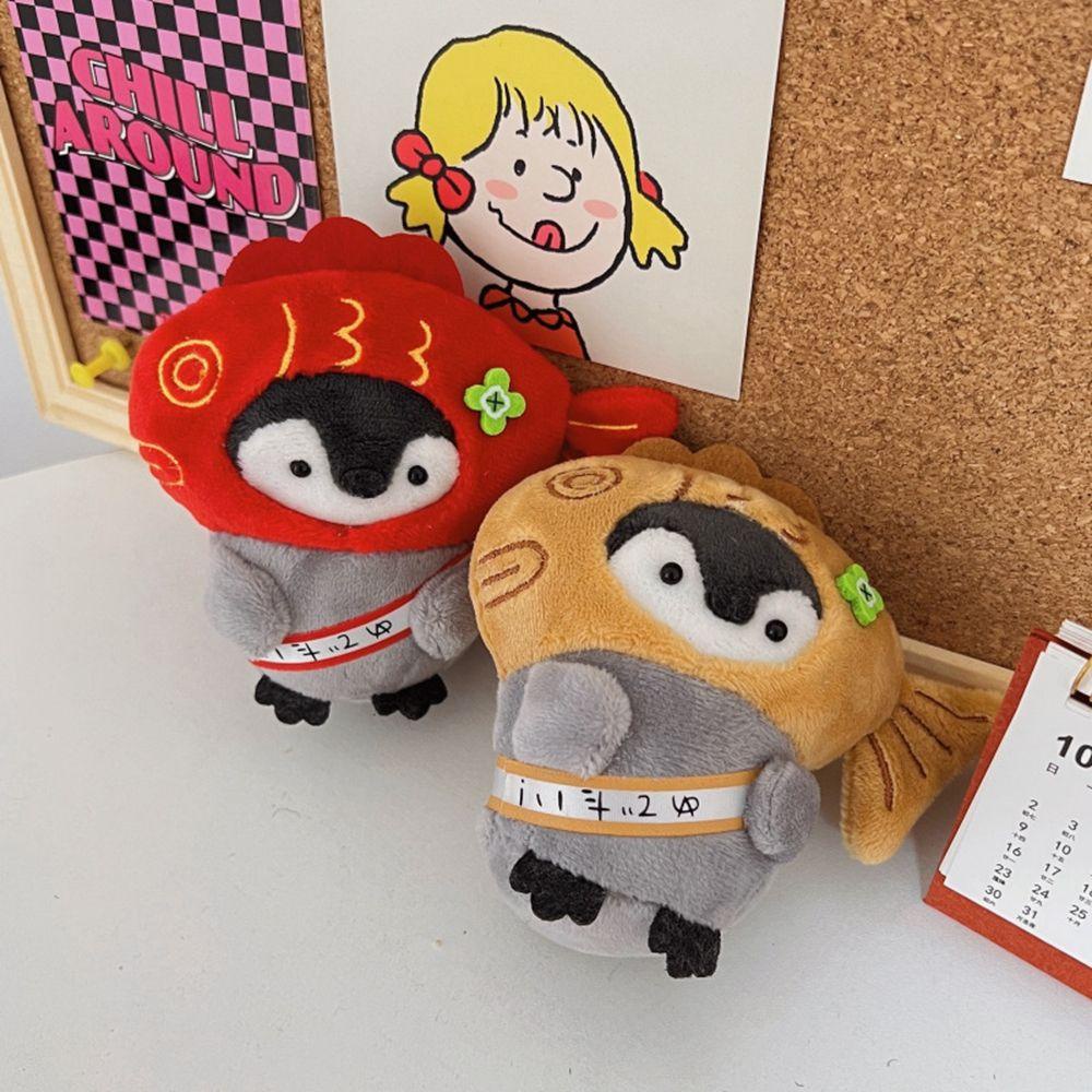 Móc Chìa Khóa Hình Chim Cánh Cụt Hoạt Hình Taiyaki PP Cotton Dễ Thương