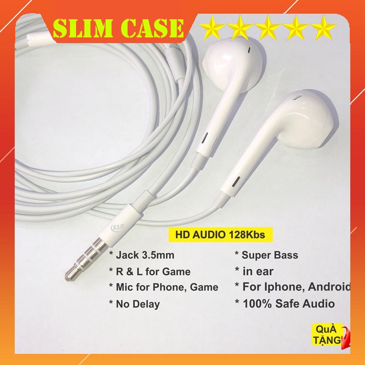 Tai nghe Jack tròn 3.5 mm BASS CĂNG nghe BAO PHÊ cho máy iphone, oppo, samsung, máy nghe nhạc