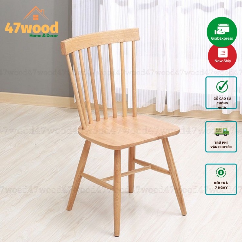 GHẾ LÀM VIỆC BẰNG GỖ CAO 45CM - GHẾ BÀN ĂN 47WOOD