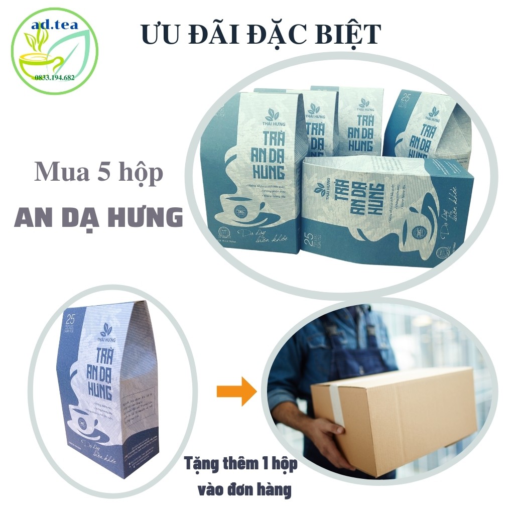 Trà Túi Lọc Trà Dạ Dày An Dạ Hưng - Hết Đau Dạ Dày Bao Tử Viêm Loét Dạ Dày Tá Tràng 4 hộp x 25 túi lọc 125g