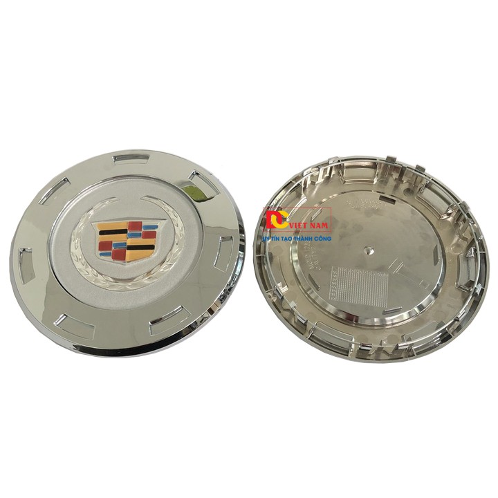 01 Logo chụp mâm, ốp lazang bánh xe ô tô Cadillac Escalade 2007-2014 MÃ K002 ( MÀU BẠC )