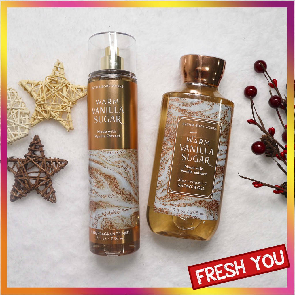 Warm Vanilla Sugar - Full Size Xịt Thơm Toàn Thân Bath & Body Works (Body Mist, Lotion, Sữa tắm) - Ngọt | BigBuy360 - bigbuy360.vn