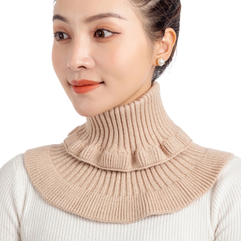 Khăn Choàng Cổ Giả Len Co Giãn Chống Gió Có Thể Tháo Rời