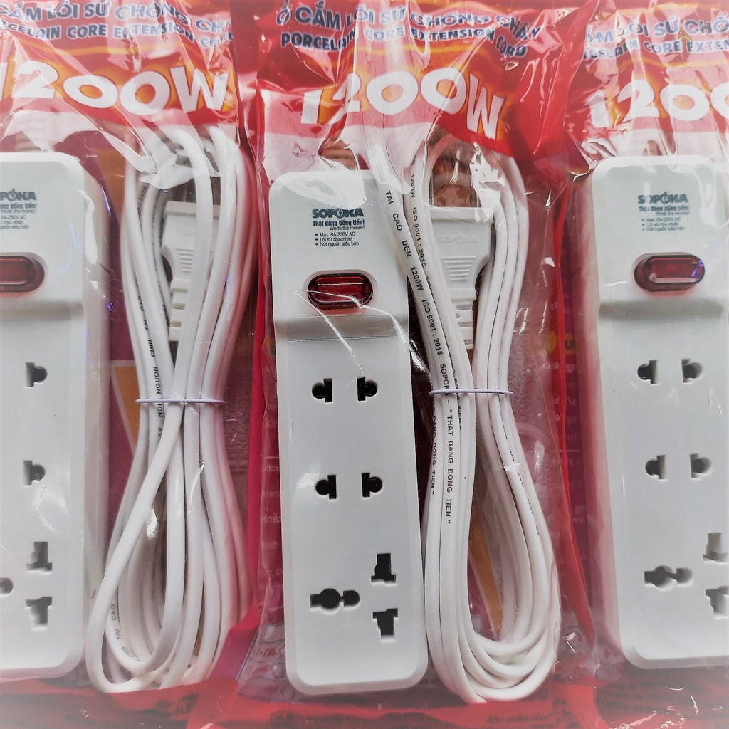 Ổ CẮM DI ĐỘNG LÕI SỨ CHỐNG CHÁY SOPOKA 1200W