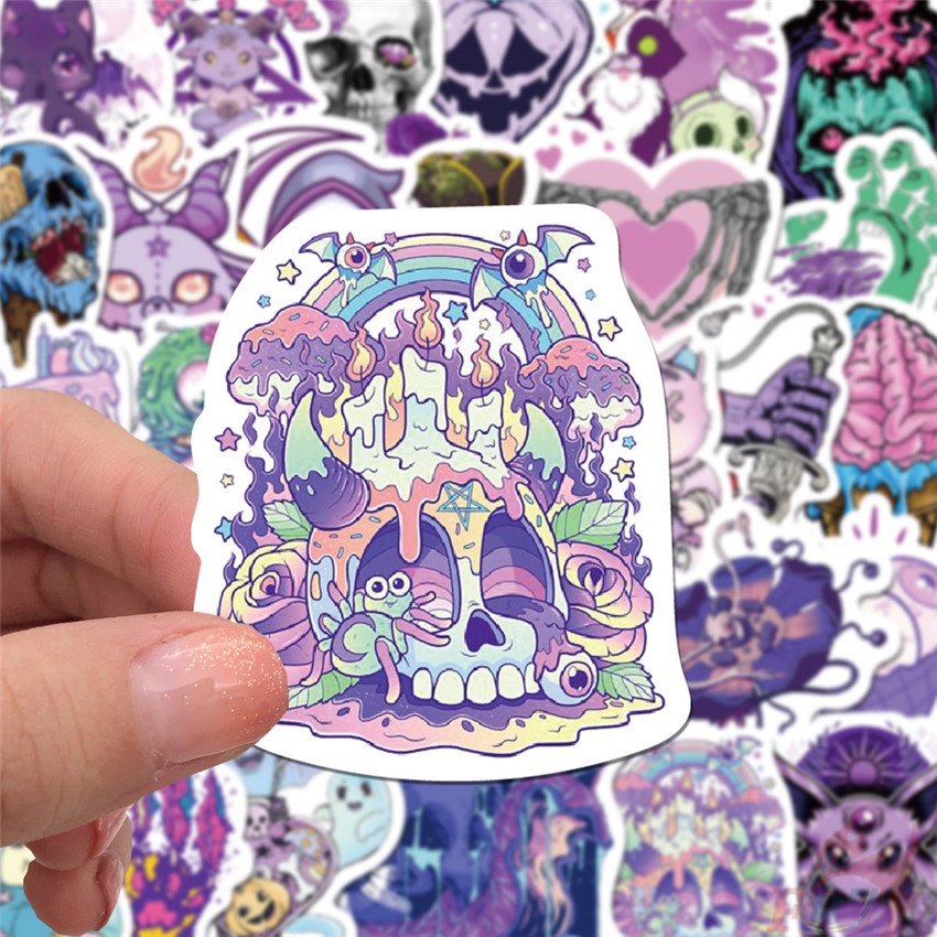 ❉ Set 03 Sticker Dán Trang Trí Nghệ Thuật Phong Cách Gothic Độc Đáo ❉ Bộ 64 Miếng Dán Chống Thấm Nước Họa Tiết Doodle Thời Trang