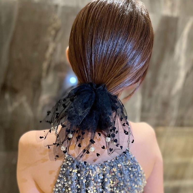 Dây Cột Tóc Cao Su Co Giãn In Họa Tiết Chấm Bi Xinh Xắn Cho Nữ