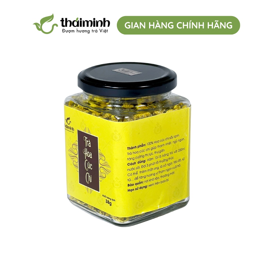 🌿CHÍNH HÃNG Trà Hoa Cúc Chi Sấy Lạnh Nguyên Bông Thái Minh, Hũ Thủy Tinh Cao Cấp 38g 50g an toàn thanh nhiệt tự nhiên