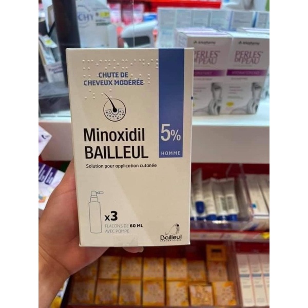 Xịt giảm rụng tóc Minoxidil BAILLEUL 2% cho nữ- nam, 5% cho nam hói nặng