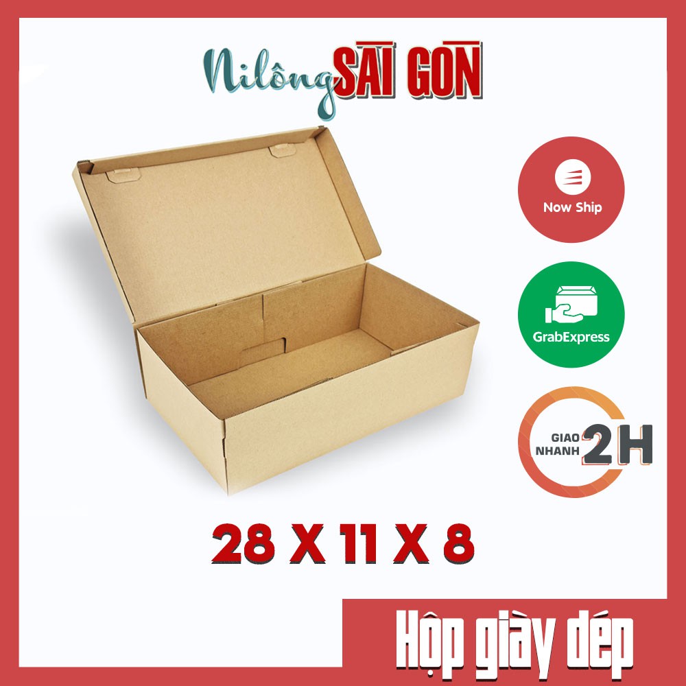 [GIÁ SỈ] Combo 50 Hộp Carton Đựng Giày Dép Size 28x11x8 cm