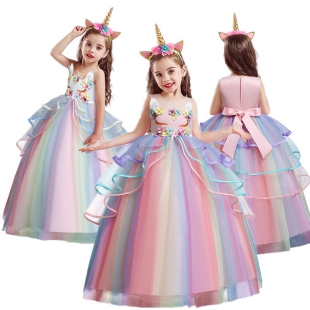 SIÊU PHẨM ĐẦM VÁY CÔNG CHÚA DỰ TIỆC HÌNH PONY ĐÍNH HOA CAO CẤP CHO BÉ