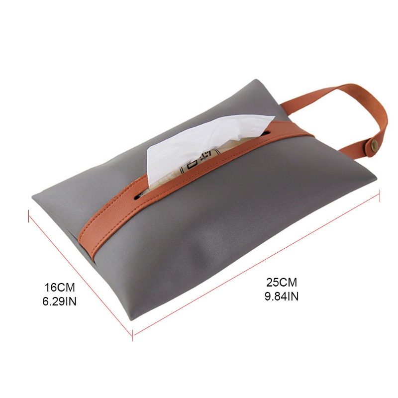 Hộp Đựng Khăn Giấy Bằng Da PU Treo Xe Hơi Tiện Dụng