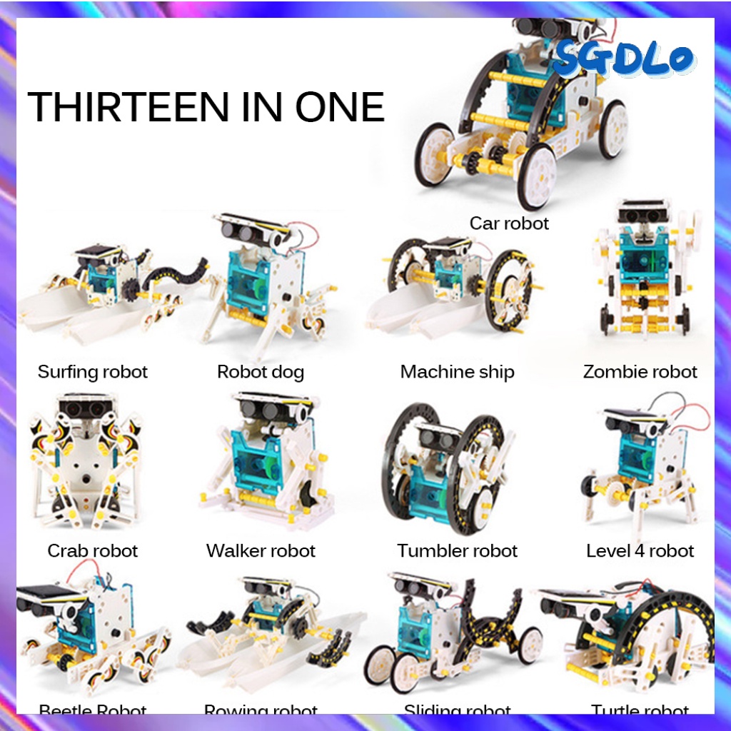 Bộ Đồ Chơi Lắp Ráp Robot Năng Lượng Mặt Trời 13 Trong 1