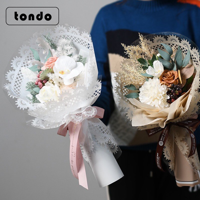 Giấy bóng ren 1 tập 20 tờ bó hoa gói quà
