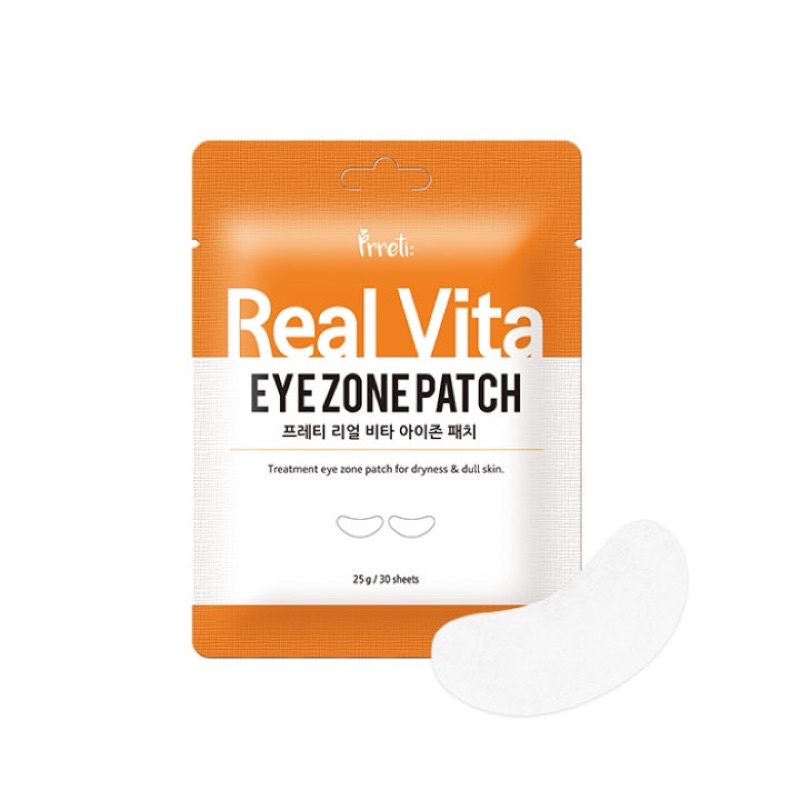 Mặt nạ giảm thâm sáng da vùng mắt Prreti Real Vita Eyezone Patch 30 miếng (Bill Hàn)