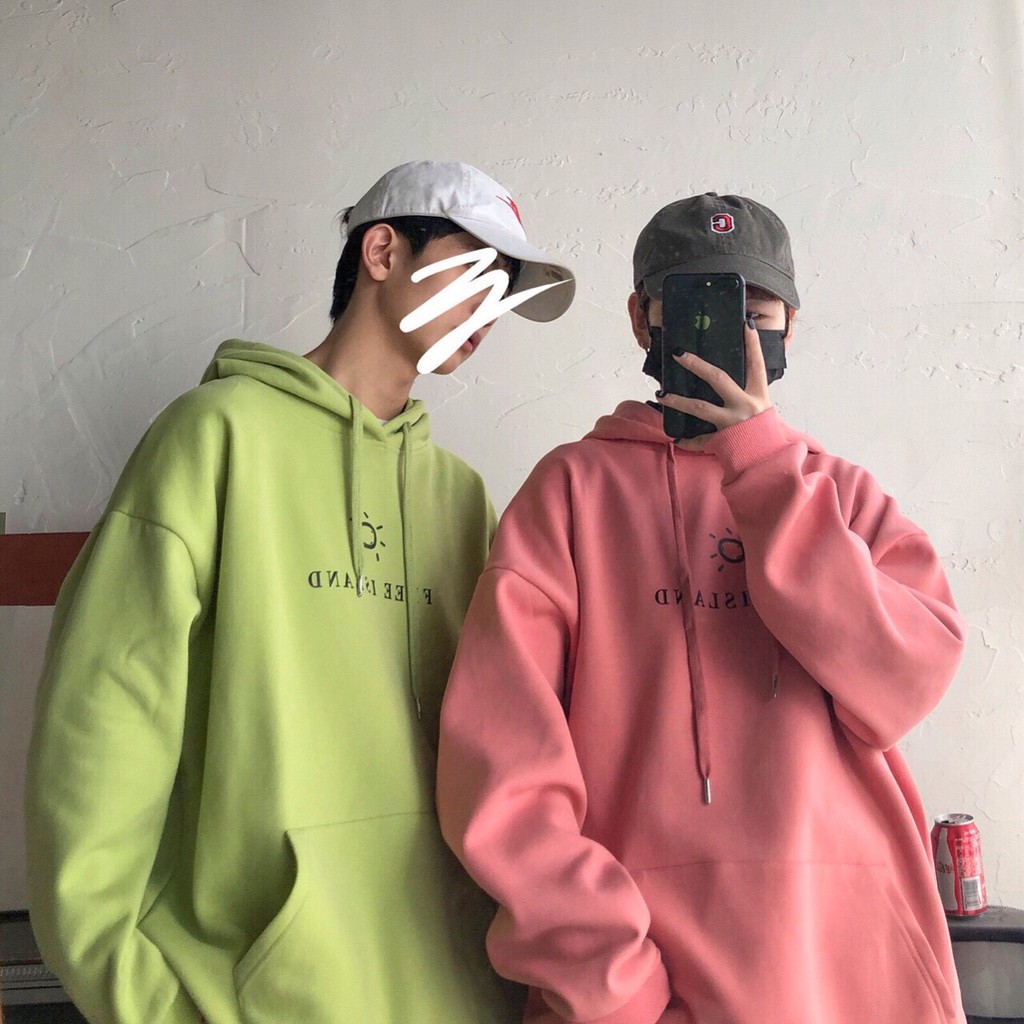 Áo hoodie nam nữ 💚𝗙𝗥𝗘𝗘𝗦𝗛𝗜𝗣💚 Áo khoác Hoodie nam nữ Cam, hồng, trắng, xanh FreeIsland dày dặn, nhẹ nhàng.