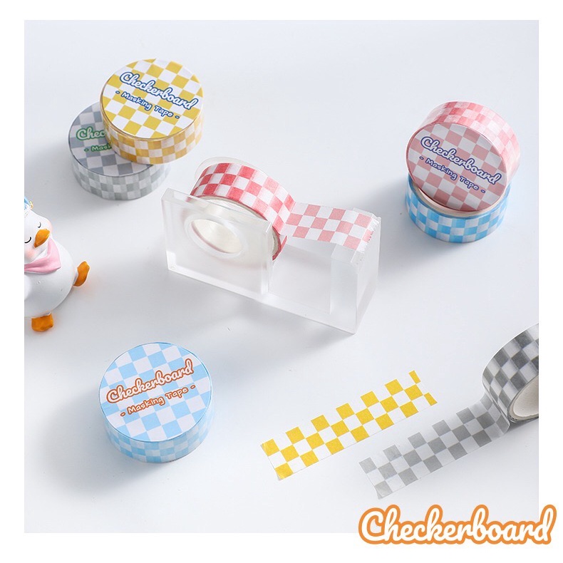 Checkerboard masking tape, washi tape caro hoạ tiết bàn cờ hot trend