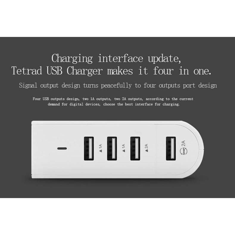 Sạc PISEN Socket 4 cổng USB Smart TS-C054 (Chính hãng - Bảo hành đổi mới 12 tháng) - PA0241 BM01281