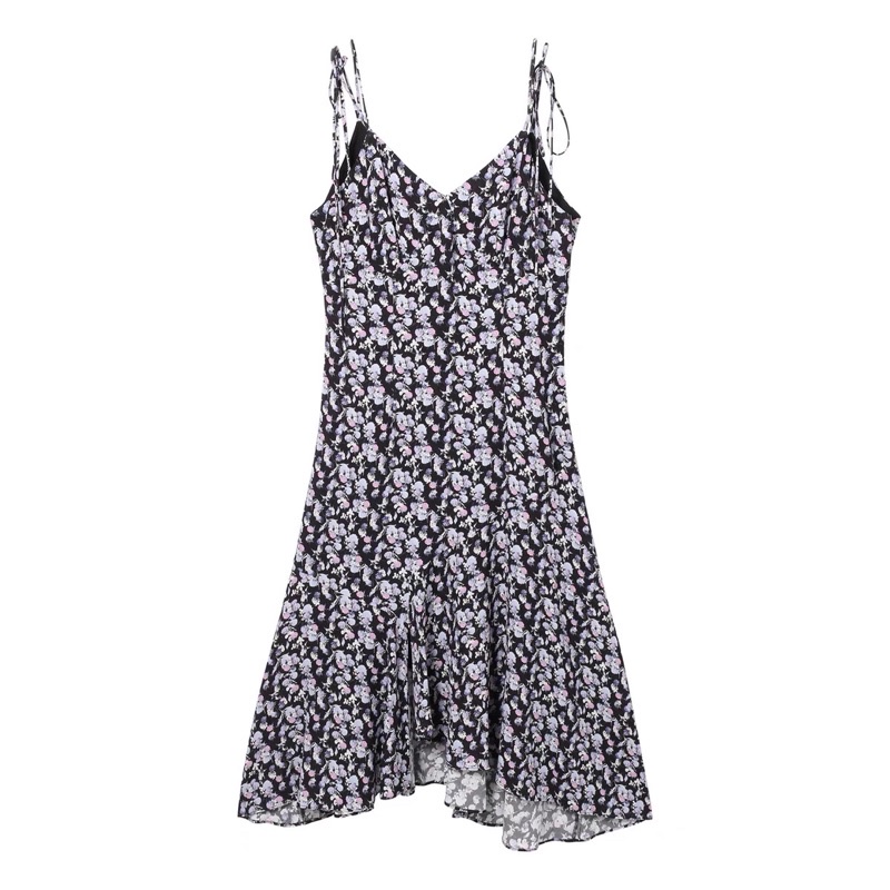 Đầm 2 dây hoa tím Peacebird