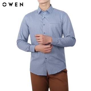 Áo sơ mi dài tay nam Owen Bạch đàn Regular Fit Caro - AR20707DT