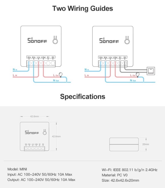 Bộ điều khiển thiết bị qua mạng Internet sonoff mini