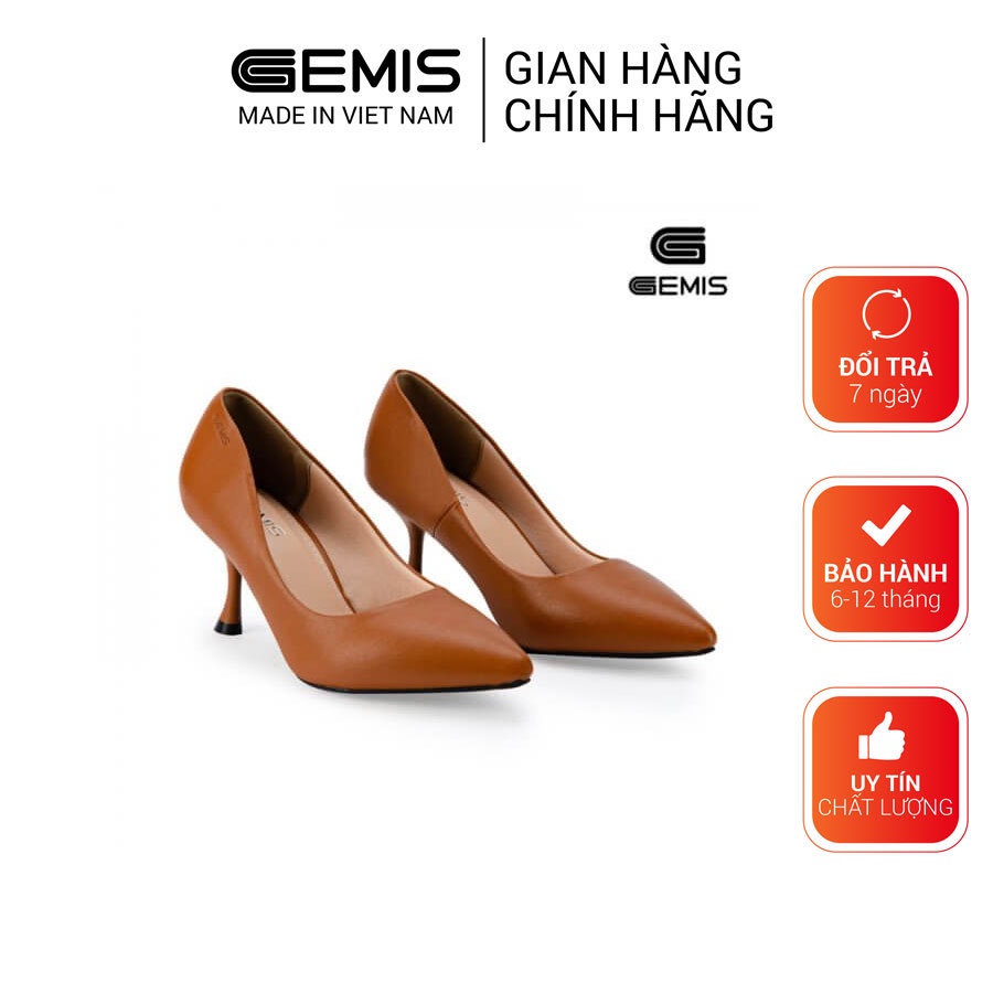 Giày cao gót mũi nhọn 7cm GEMIS - GM00138 Đen/Kem/Bò