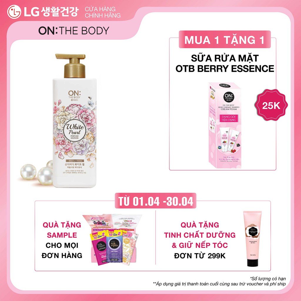 Sữa tắm dưỡng ẩm hương nước hoa On: The Body Perfume White Pearl 500g