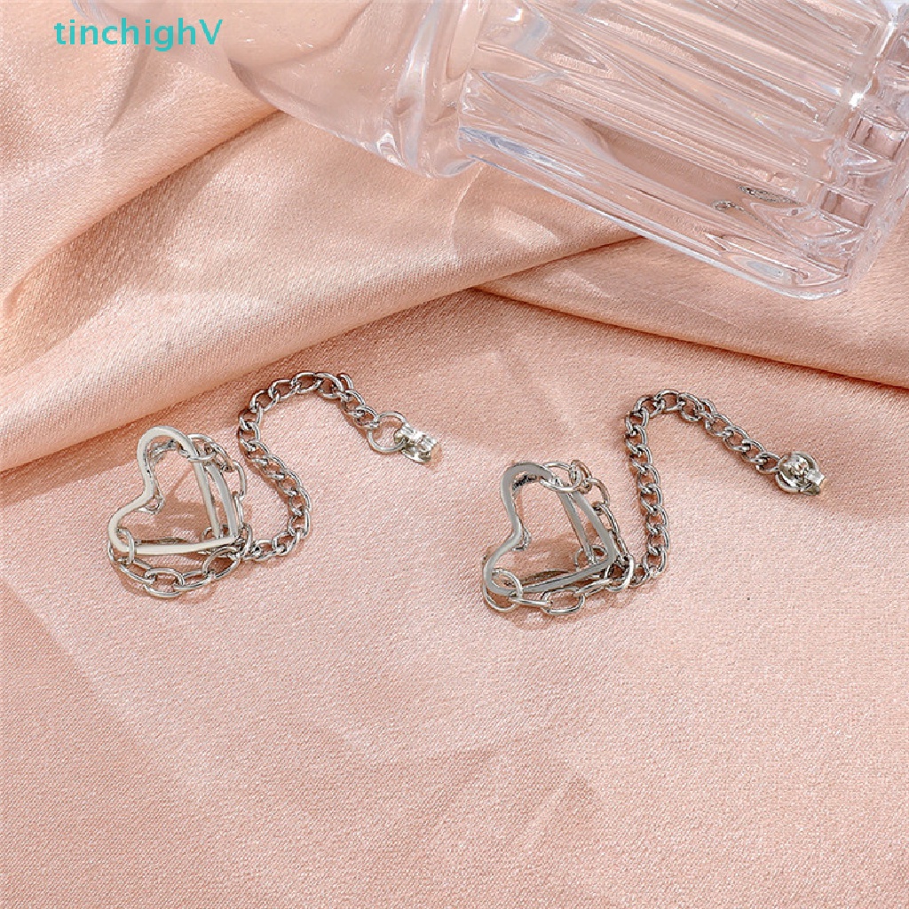 1 Đôi Bông Tai Hợp Kim Hình Trái Tim Đơn Giản Sáng Tạo Phong Cách Punk Mới