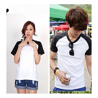 Áo Raglan Thân Trắng Tay Đen