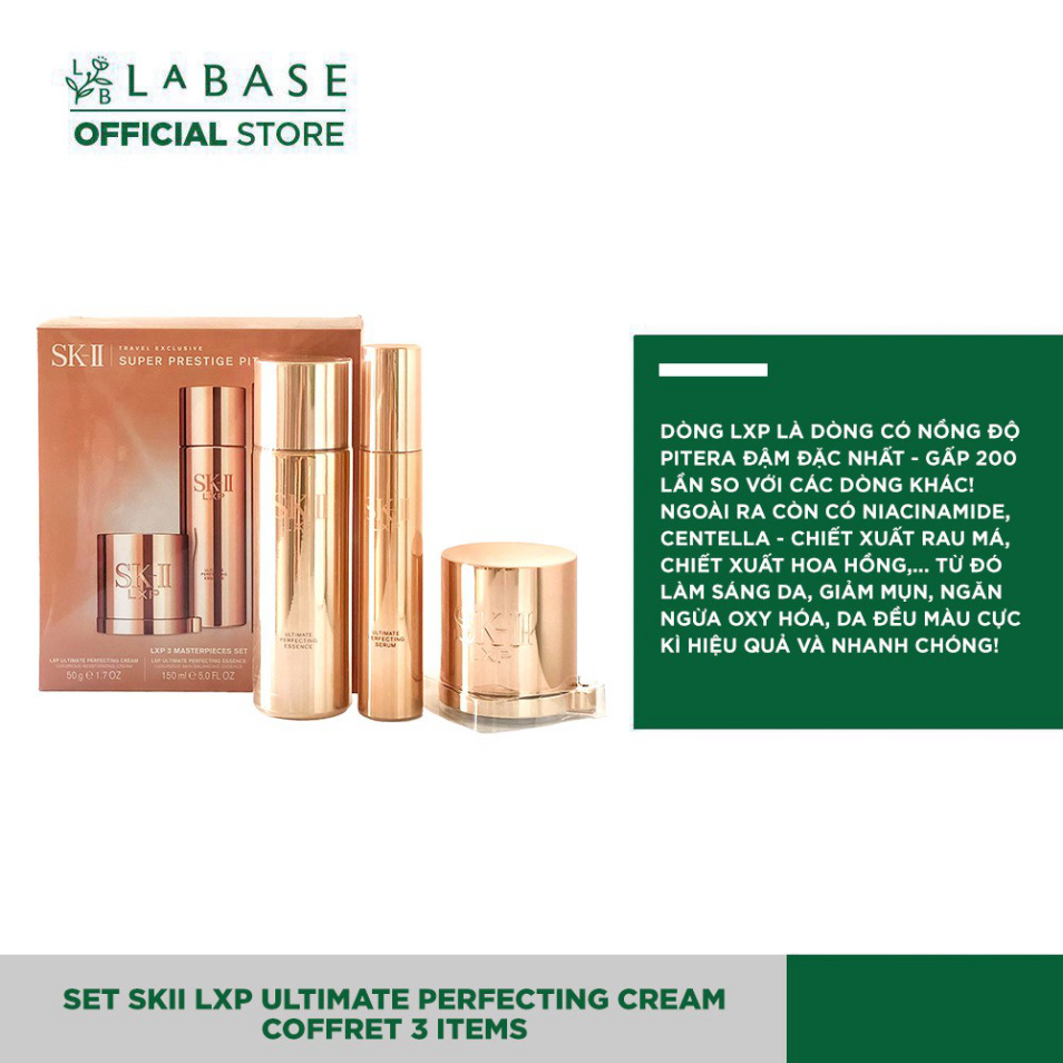 Set dưỡng da, ngừa lão hóa cao cấp SKII LXP Ultimate Perfecting Coffret 3 items (Cream 50g, Essence 30ml, Serum 10ml) A5