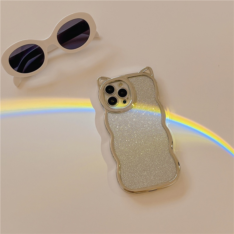 Ốp lưng chống sốc cho iphone 11 pro max 12 pro Gọng TPU chống vỡ iphone 13 pro xs max xr x / xs 7 8 plus Ốp lưng điện thoại tai mèo mạ điện