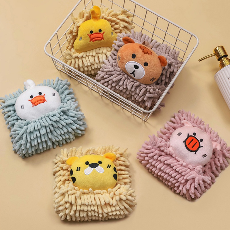 Khăn Lau Tay Bằng Vải Chenille Mềm Mại Thấm Hút Nước Khô Nhanh Có Dây Treo Cho Nhà Bếp Nhà Tắm