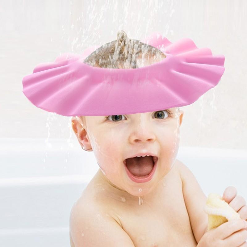 Mũ gội đầu cho bé che tai chắn nước khi tắm mềm nhẹ an toàn cao cấp CS05