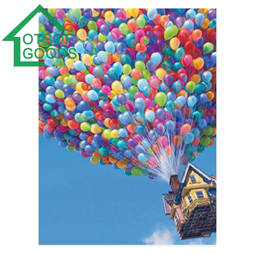 Tranh thêu trang trí thủ công 5D hình ngôi nhà