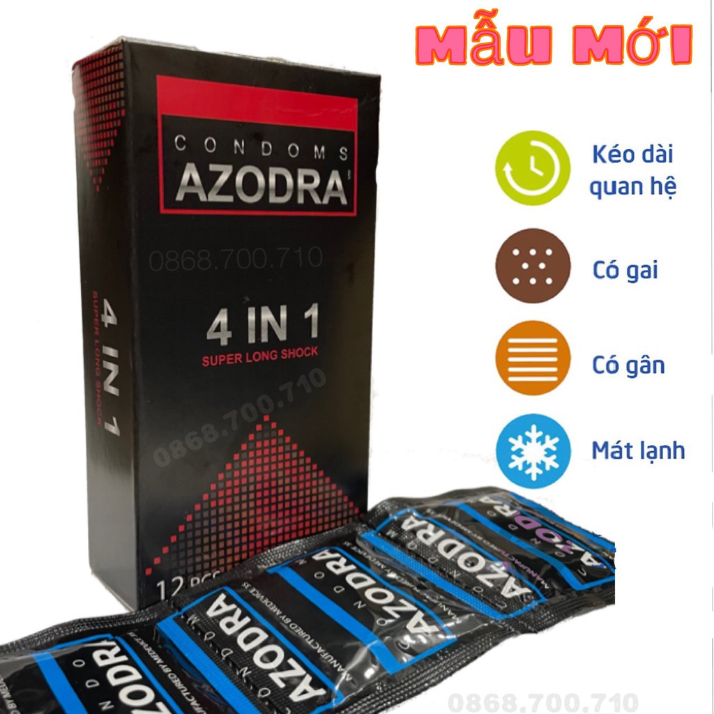 Bao Cao Su Azodra Gân, Gai, Mỏng, Kéo Dài Thời Gian Quan Hệ