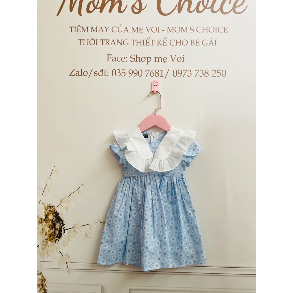 Váy bé gái, đầm bé gái hoa nhí màu xanh cho bé gái từ 1-10 tuổi cực kỳ đáng yêu tại Mom's Choice