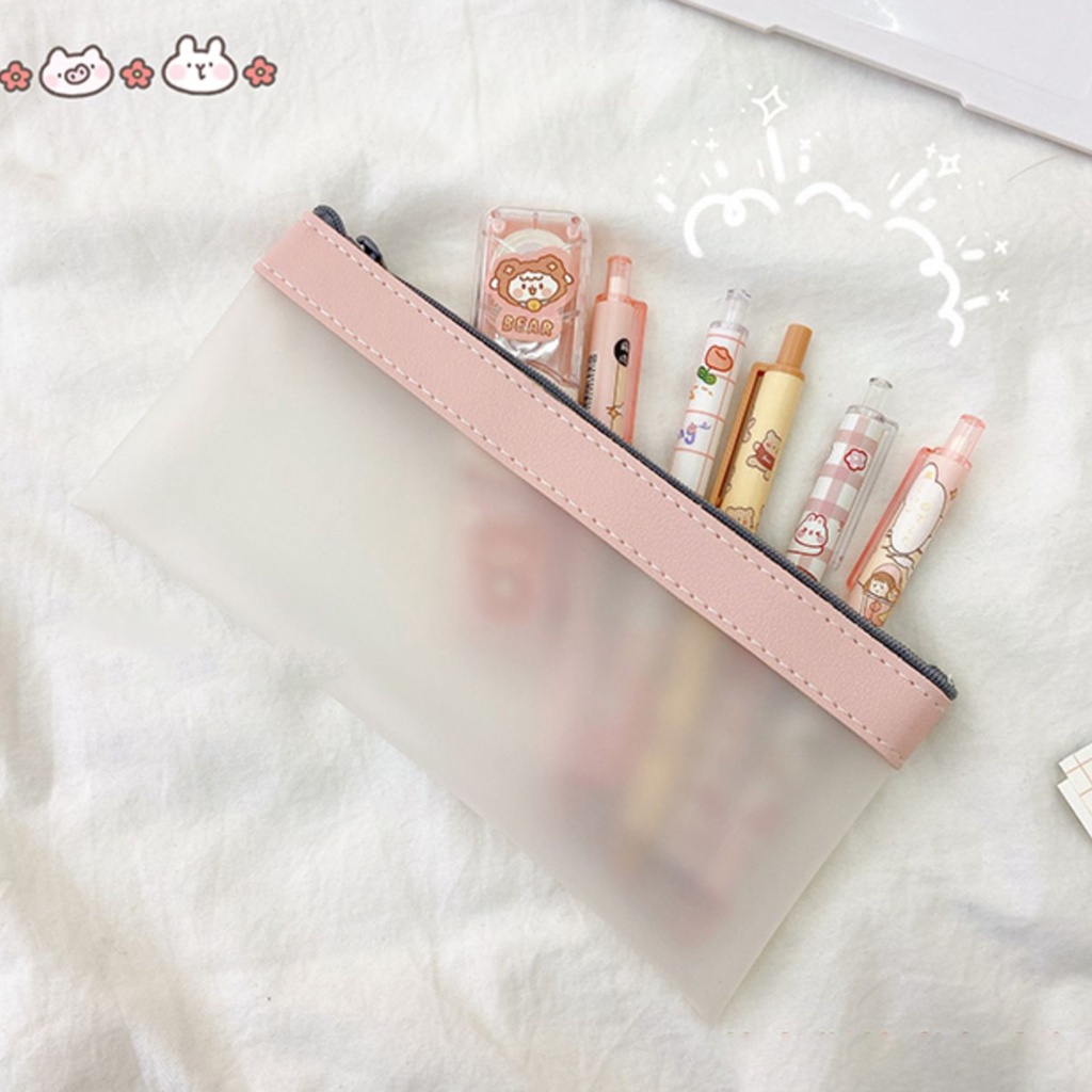 Túi Đựng Bút Dạng Thạch Trong Suốt Chống Thấm Nước Cho Học Sinh/Văn Phòng